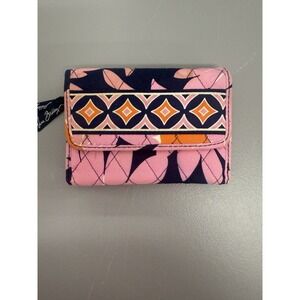 Vera‎ Bradley Pink Navy Retired Pattern Women's Trifold Wallet #43
